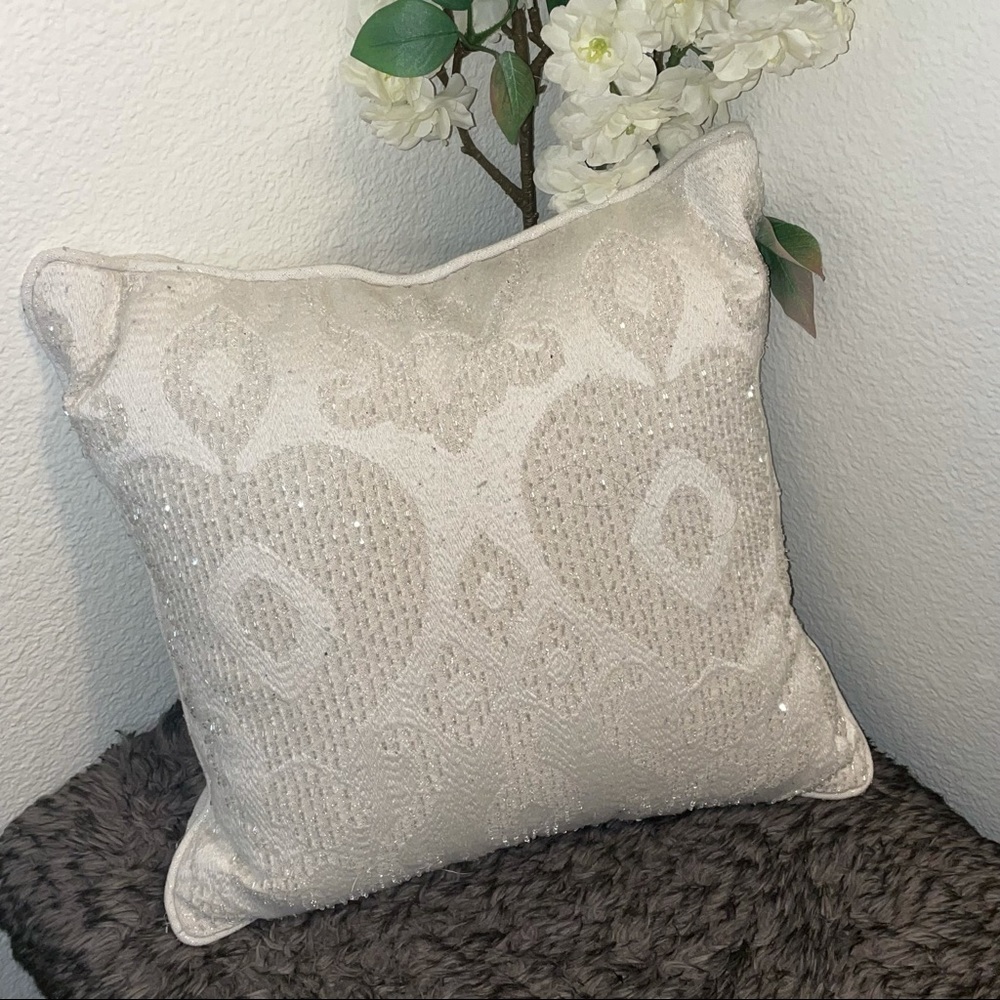 Vanilla Throw Pillow Rhinestones